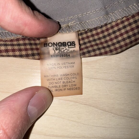 Bonobos Golf Brown Cream Red Print Slim Fit Pants Men's 32/32 - Picture 7 of 7